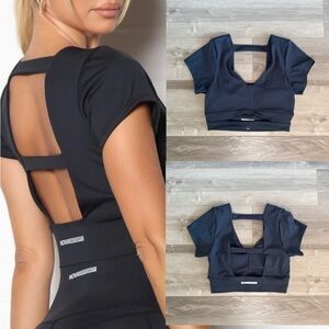 Fashion Nova Sport “A Winner Active Compression Crop Top - Black”